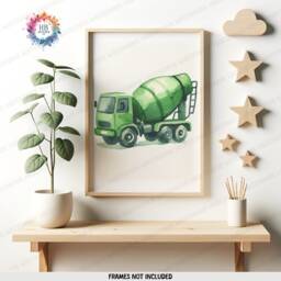 Construction Vehicle Prints - Set Of 3 Kids Nursery Decor - Digger Wall Art Boys Truck Artwork Bedroom Print Watercolour Playroom - thumbnail 3