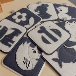 Black & White Felt Cards For Kids/ Animals Learning Cards, Baby Sensory Toys, Educational For Kids, Montesssori Toys - thumbnail 3