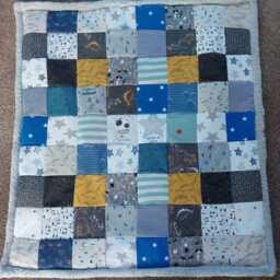 Bespoke Memory Blanket - Handmade Patchwork Quilt From Baby Clothes Custom Keepsake Gift Personalised Embroidery Included - thumbnail 3