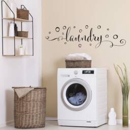 Laundry Room Wall Decal Bubbles Decor, Wash Sign Ww111 - thumbnail 3
