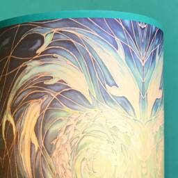 Blue Aqua Dolphin Lamp Shade - Swimming Dolphins Lampshade Navy Prussian Green Ocean Decor - thumbnail 2