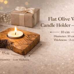 Olive Wood Candle Holder Handmade Rustic Tealight Natural Decor Gift Unique Artisan Piece - thumbnail 4
