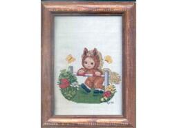 Completed Horse Baby Cross Stitch - Gentle Foal Design Handmade Wall Art, Gift - thumbnail 2
