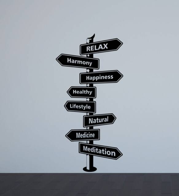 Road Sign Wall Decal Office Decor Gift Playroom Vinyl Sticker House Family Print Mural Kids Room Art 4-96 - image 1