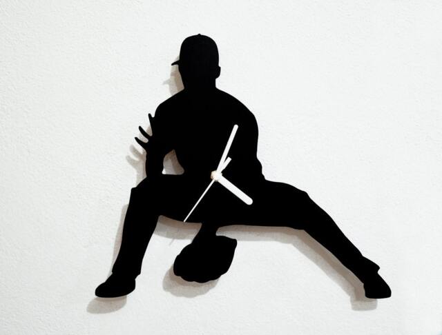 Baseball Catcher Silhouette - Wall Clock - image 1