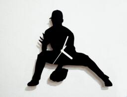 Baseball Catcher Silhouette - Wall Clock - thumbnail 1