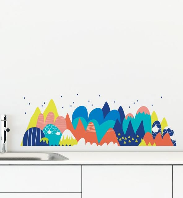 Melting Mountains Wall Sticker Decal - Kids Stickers, Animals Childrens Decals, Art, Room, Girl, Boy