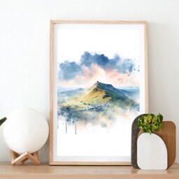Mam Tor Poster Set - Of 3 Prints - Watercolour Peak District Print Wall Hanging Decor Art Castleton Walking Gifts Artwork - thumbnail 2