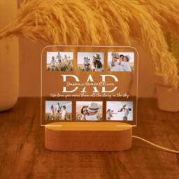Personalized Photo Night Light, Fathers Day Gifts, Bedroom Light, Gift For Dad, Best Dad Ever, Custom Name Light - thumbnail 3