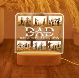 Personalized Photo Night Light, Fathers Day Gifts, Bedroom Light, Gift For Dad, Best Dad Ever, Custom Name Light