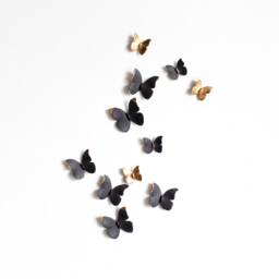 Wall Decor Of Black & Gold Porcelain Butterflies For Home Decoration Gift Idea - thumbnail 1