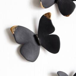 Wall Decor Of Black & Gold Porcelain Butterflies For Home Decoration Gift Idea - thumbnail 3