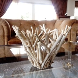Driftwood Hurricane Candleholder, Coastal Decoration, Organic Tabletop Decor - thumbnail 2