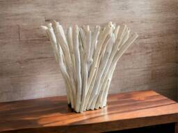 Driftwood Hurricane Candleholder, Coastal Decoration, Organic Tabletop Decor - thumbnail 1
