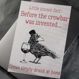 Crow Design A4 Print, High Quality Wall Art, Bar Funny Cartoon Poster, Dad Joke Home Decor, Gift For - thumbnail 2