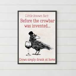 Crow Design A4 Print, High Quality Wall Art, Bar Funny Cartoon Poster, Dad Joke Home Decor, Gift For - thumbnail 3