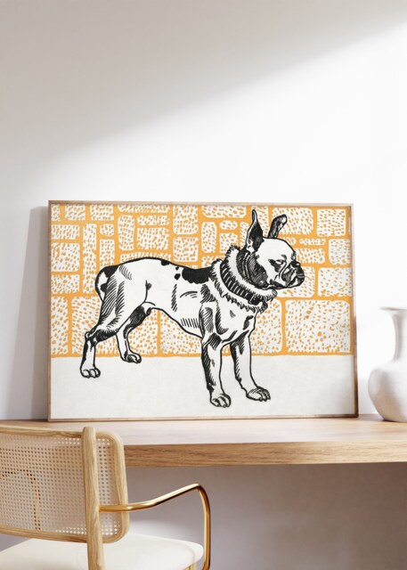 Dog Giclee Print, Pitbull Terrier Wall Art, Pet Illustration, Moriz Jung, 19Th Century Animal Canvas, Cozy Home Decor, Lover Gift - image 1