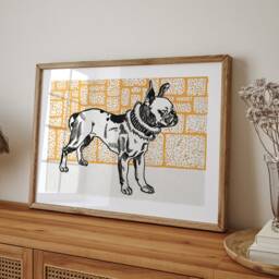 Dog Giclee Print, Pitbull Terrier Wall Art, Pet Illustration, Moriz Jung, 19Th Century Animal Canvas, Cozy Home Decor, Lover Gift - thumbnail 3