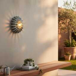 Exceptional Hand-Shaped Ceramic Wall Lamp Sconce With Coral Pattern. Special Lighting Flair. Unique Decorative Shell - thumbnail 3