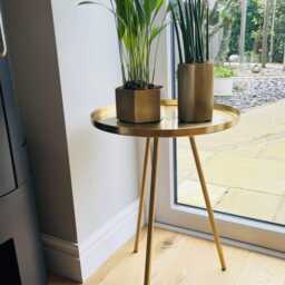 Brushed Brass Hand-Finished Tray Table, Bedside Table, Coffee Table. Scandi Style - thumbnail 3