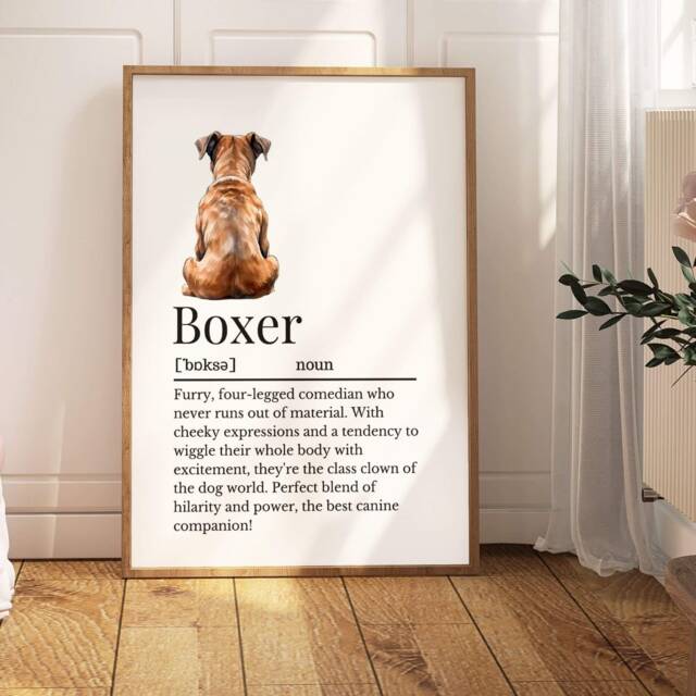 Boxer Dog Definition Print, Wall Print For Owner, Owner Gift, Gift Mum - image 1