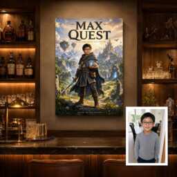 Personalised Fantasy Game Cover Canvas From Photo, Custom Title Open World Rpg Wall Art, Gamer Room Decor Birthday Gift Idea - thumbnail 3