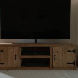 Tv Stand Rustic Solid Wood Handmade - thumbnail 3