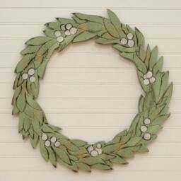 Winter Wreath Wooden Holiday Door Berry Christmas Decor Rustic Hanger - thumbnail 2