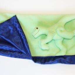 Dinosaur Security Blanket Customizable Baby Lovey With Satin - thumbnail 3