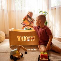 Wooden Toy Box For Toddler Playroom, Storage Basket Baby Nursery, Montessori Furniture, Toys Organizer, Boxes Toys - thumbnail 4