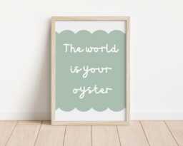 The World Is Your Oyster, Nautical Prints, Nursery Wall Art, Ocean, Sea Life, Kids Bedroom Neutral Ocean Art - thumbnail 1
