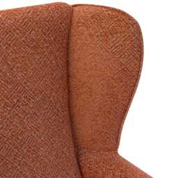 Terracotta Crosshatch Wingback Chair Handmade Accent Armchair - thumbnail 3