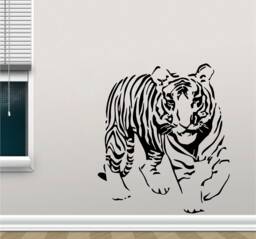 Full Tiger Vinyl Wall Art, Decal, Sticker, Transfer, Mural, Removable, Decor, Rent Friendly, Interior, Exterior, Full - 0615 - thumbnail 1