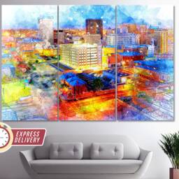 El Paso Skyline, Canvas Art, Print, Wall Poster, Photo, Texas Gift - thumbnail 3