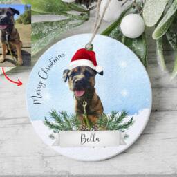 Personalised Pet Photo Christmas Ornament, Dog Bauble Decoration - thumbnail 2