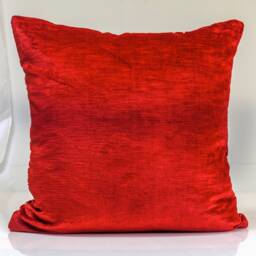 Red Velvet Throw Pillow, Rose Bud Design, Garnet Accent Pillow - 22x22 - thumbnail 3