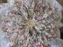 Lotus Flower Pillow, Round Pillow Sham, Toss Shabby Chic Bedding, Multicolor Decorative Throw Living Room Nurdanceyiz