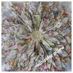 Lotus Flower Pillow, Round Pillow Sham, Toss Shabby Chic Bedding, Multicolor Decorative Throw Living Room Nurdanceyiz - thumbnail 2