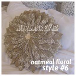Lotus Flower Pillow, Round Pillow Sham, Toss Shabby Chic Bedding, Multicolor Decorative Throw Living Room Nurdanceyiz - thumbnail 4