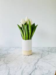 Simple Cylindrical Vase - Satin White - thumbnail 1