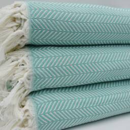 Turkish Blanket, Mint Green Blanket, Turkish Bedspread, Throw Blanket, Bed Rug, Peshtemal Cover, Bed Cover, Turkish Towel, B3-Damlab - thumbnail 3
