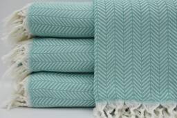 Turkish Blanket, Mint Green Blanket, Turkish Bedspread, Throw Blanket, Bed Rug, Peshtemal Cover, Bed Cover, Turkish Towel, B3-Damlab
