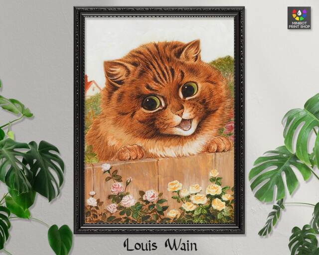Louis Wain Cat Art Print Psychedelic Vintage Poster - image 1