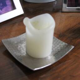 Candle Holder Candle Plate Hammered 15 cm X Nickel-Plated New - thumbnail 4