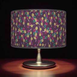 Berry Print Drum Lampshade - Plum Purple Green Teal Pendant Light Handmade Botanical Ceiling Shade For Modern Rustic Decor - thumbnail 2