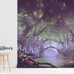 Enchanted Forest Fantasy Landscape Wall Covering, Decor, Adhesive, Repositionable, Removable Wallpaper, Nursery Wall, Decor #68 - thumbnail 2