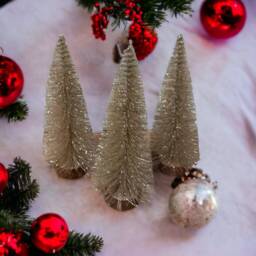 Sparkly Champagne Mini Christmas Tree Holiday Display - thumbnail 4