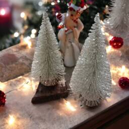 Sparkly Champagne Mini Christmas Tree Holiday Display - thumbnail 3