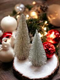 Sparkly Champagne Mini Christmas Tree Holiday Display