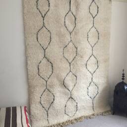Beni Ourain Rug - Moroccan Handwoven Rug, Pure Wool, Ivory With Black Marks/170 X 230 cm 5.57 7.54 Ft Code 028 - thumbnail 3